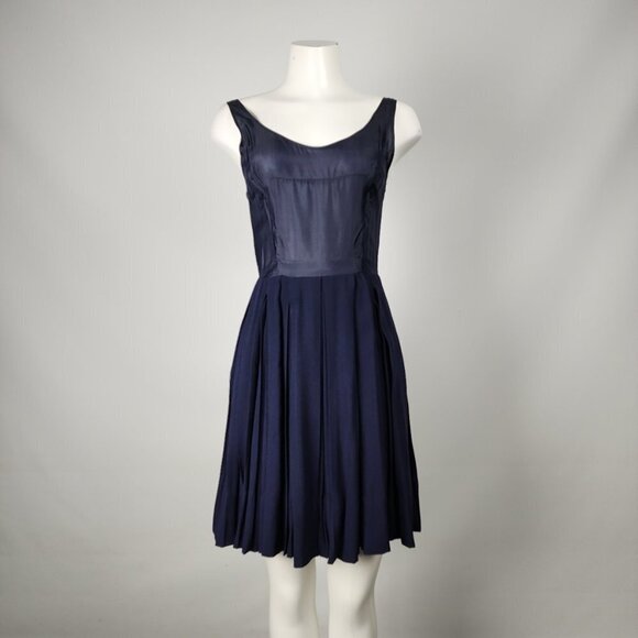 Teal Traina New York 1960s Navy Blue Top & Dress Set Size XS - Picture 11 of 15